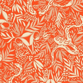 Celebrate your Uterus (floral snakes) orange