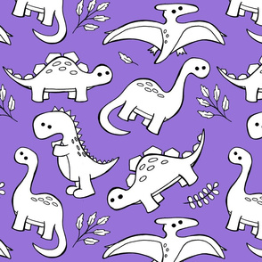 Sketchy Dinosaurs - Purple