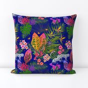 Secret Jungle Garden - twilight blue, medium