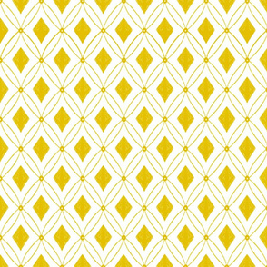 Yellow rhombus on a white