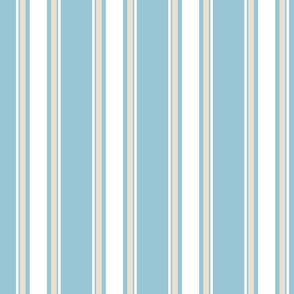 Stripes | Sky Blue #98C6D4 + White +  Cream