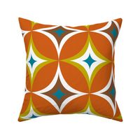 Astral - Mid Century Modern Geometric - Burnt Orange Citron Teal Brown - Large Scale