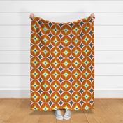 Astral - Mid Century Modern Geometric - Burnt Orange Citron Teal Brown - Large Scale