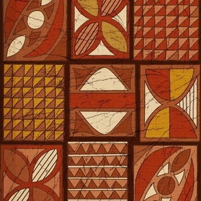 African Batik Patchwork Red