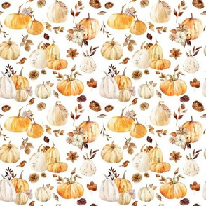 Small / Fall Pumpkin Vintage Florals