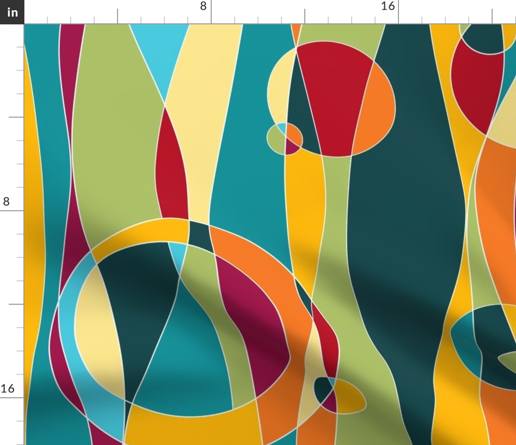 magical waves - multicolor abstract curves  - bohemian colors