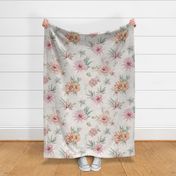 Large Desert Blooms - peach/sand succulent floral boho