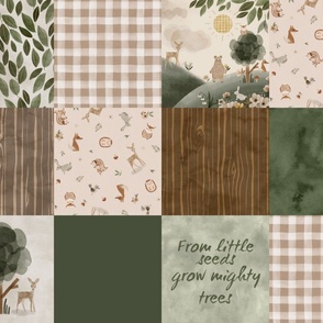 Beige Woodsy Quilt - little seeds grow mighty trees