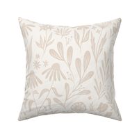 Wildflowers - tan and cream - large scale