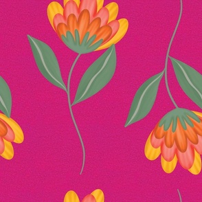 Flowers with Pink Background - Large Scale