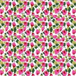 Strawberries in Pink and Green (Mini Print)