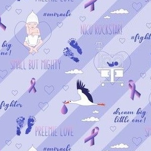 preemie love - lilac - purple ribbon small scale