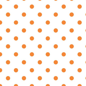 White With Orange Polka Dots - Large (Summer Collection)