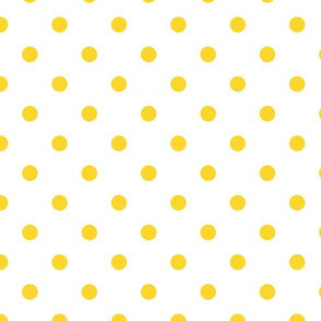 White With Yellow Polka Dots - Large (Summer Collection)