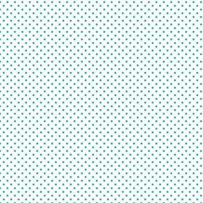 White With Teal Polka Dots - Small (Summer Collection)