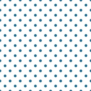 White With Dark Blue Polka Dots - Medium (Summer Collection)