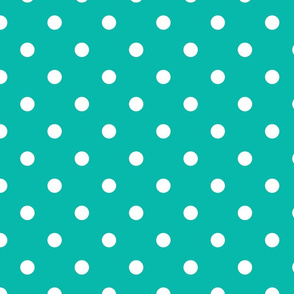 Teal With White Polka Dots - Large (Summer Collection)