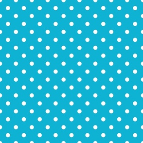 Bright Blue With White Polka Dots - Medium (Summer Collection)