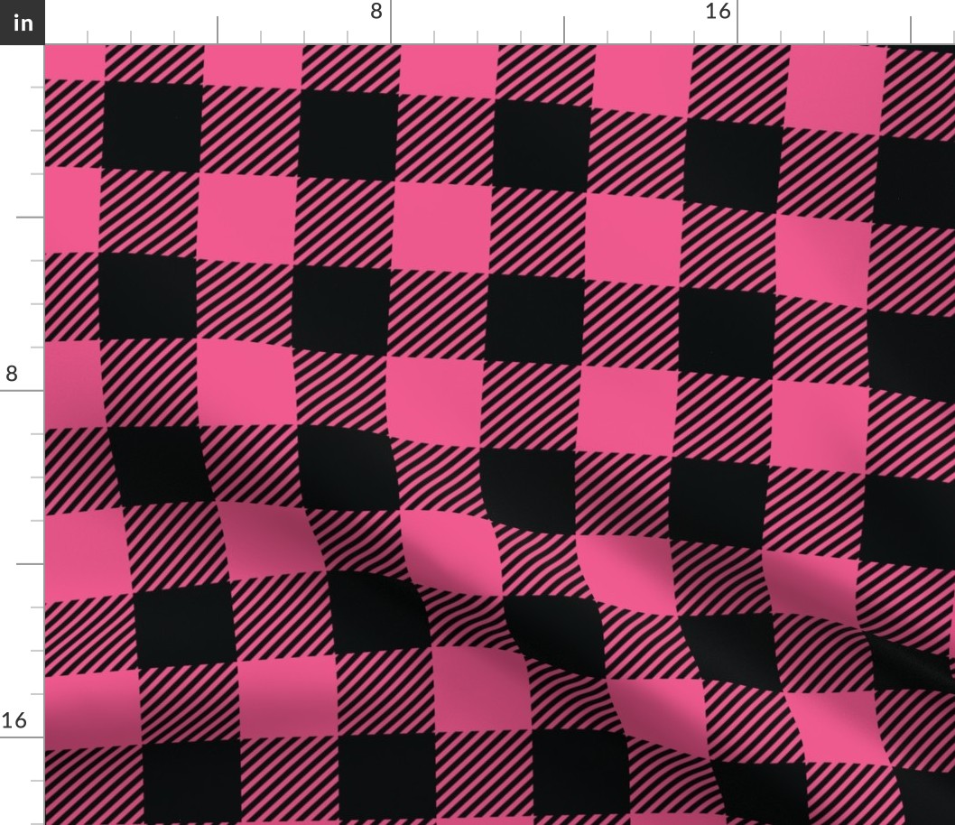 Pink And Black Check - Large (Summer Collection)
