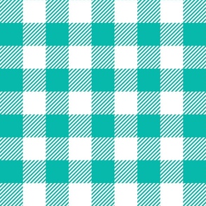 Teal And White Check - Large (Summer Collection)