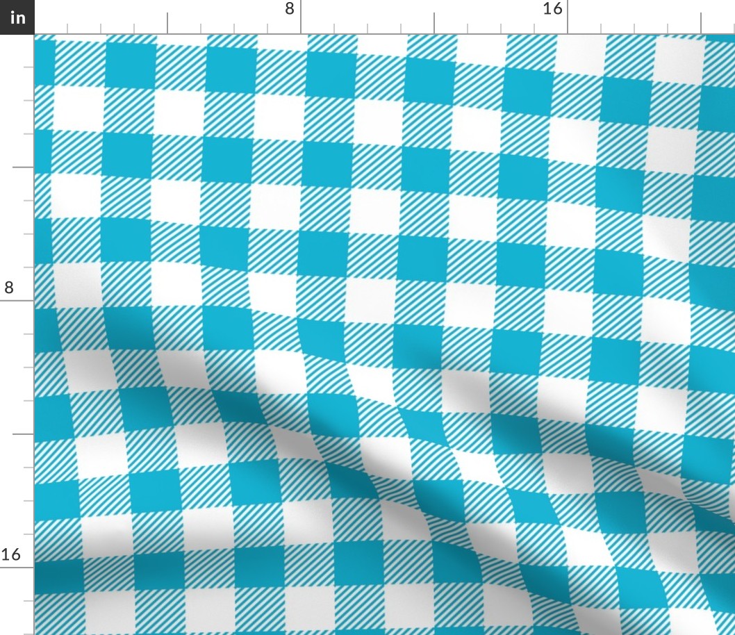 Bright Blue And White Check - Medium (Summer Collection)
