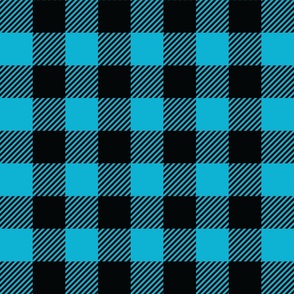 Bright Blue And Black Check - Large (Summer Collection)