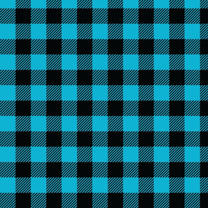 Bright Blue And Black Check - Medium (Summer Collection)