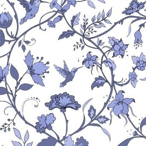 Hummingbird Chintz // purple-blue