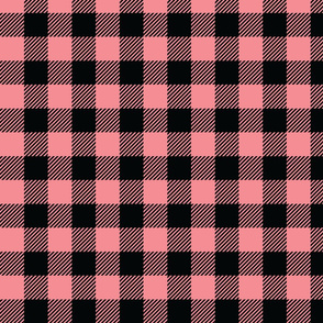 Light Pink and Black Check - Medium (Watermelon Collection)