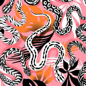 Snakes and Leaves (Pink)