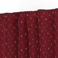 stylized flowers burgandy 2058-17