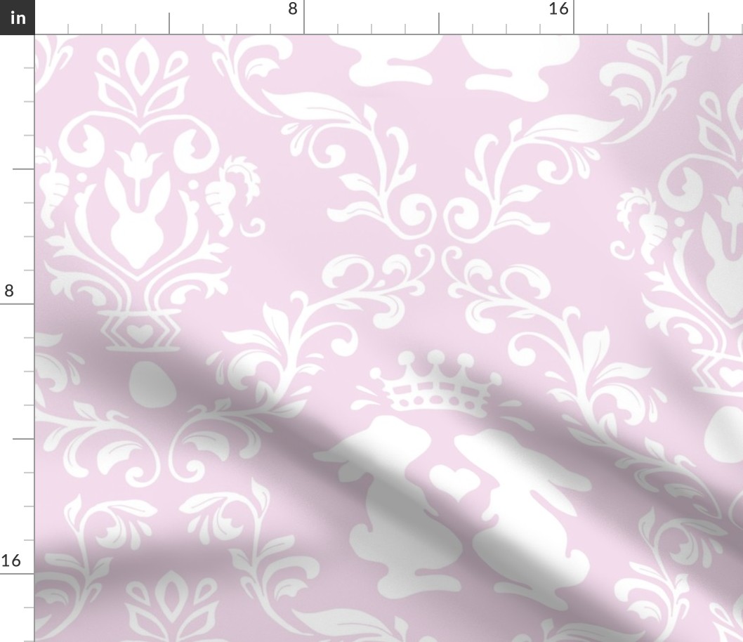 baby bunny damask light pink | large jumbo scale