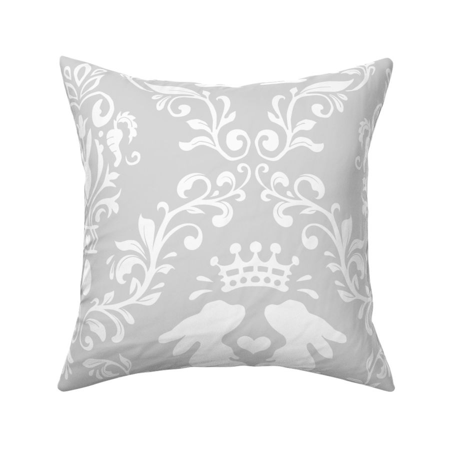 bunny king damask light gray | large jumbo scale