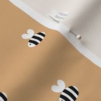 The minimalist bees cute bumble bee love spring summer design kids soft moody coral caramel