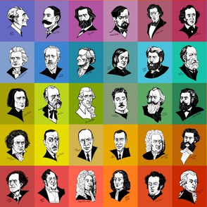 the greatest composers - multicolored patch