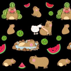  Capybaras and watermelons or a goose bites a capy