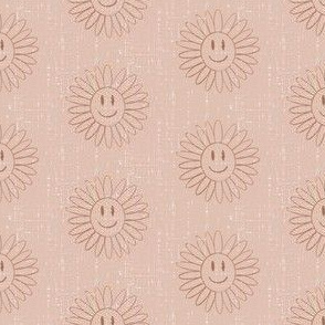 Smiley daisy sun face - soft tan