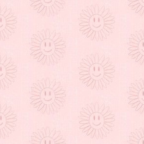 Smiley daisy sun face - cotton candy pink