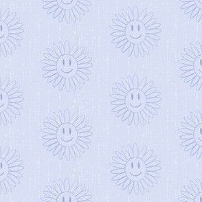 Smiley daisy sun face -soft lilac blue