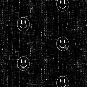 Sketchy smiley face - black and white
