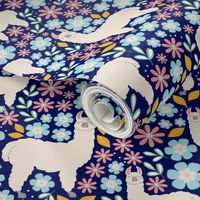 Bigger Scale - Mama Llama Floral Scatter on Navy