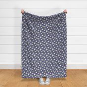 Smaller Scale - Mama Llama Floral Scatter on Navy