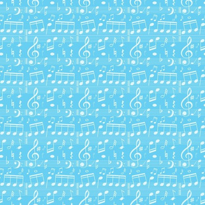 Music Notes - Aqua Blue - Smaller Scale