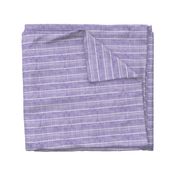 Bigger Scale White Stripe on Lavender Purple Linen Texture