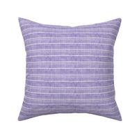 Smaller Scale White Stripe on Lavender Purple Linen Texture