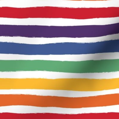 Little distorted horizontal rainbow stripes basic minimal strokes lgbtq pride flag colors spring summer beach design 
