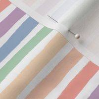 Muted distorted rainbow stroke lgbtq stripes colorful pride flag colors pastel on white