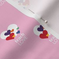 Love is love - lgbtg pride colors hearts inclusive positive vibes quote design pink