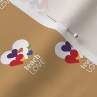 Love is love - lgbtg pride colors hearts inclusive positive vibes quote design ochre yellow neutral summer