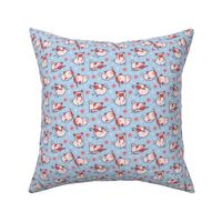 Candy Cane Pugs Pink - little boy blue